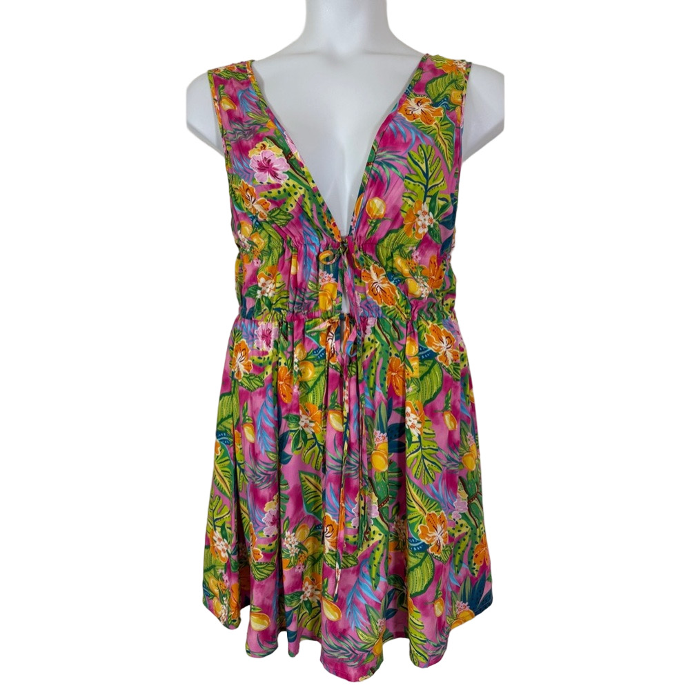 Cupshe Multicolor Tropical Floral Coverup Mini Dress SKU0871